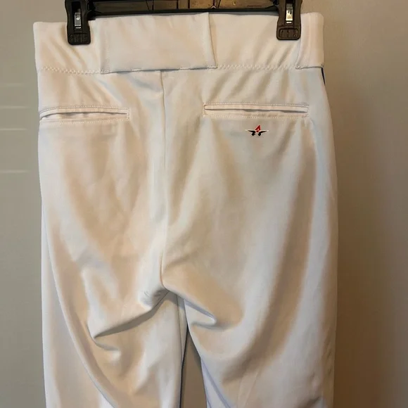 Men’s Alleson White Baseball Pants w/ Blue Piping - Picture 7 of 10